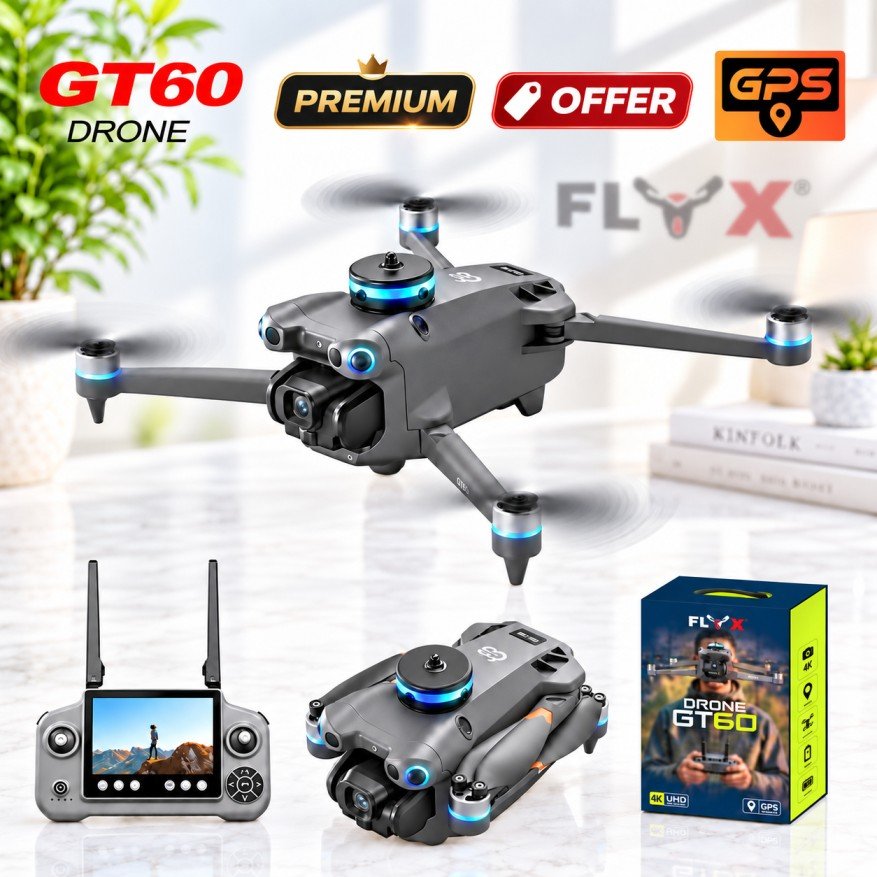 GT 60 GPS Drone with RC Remote | Smart GPS Camera Drone Bangladesh
